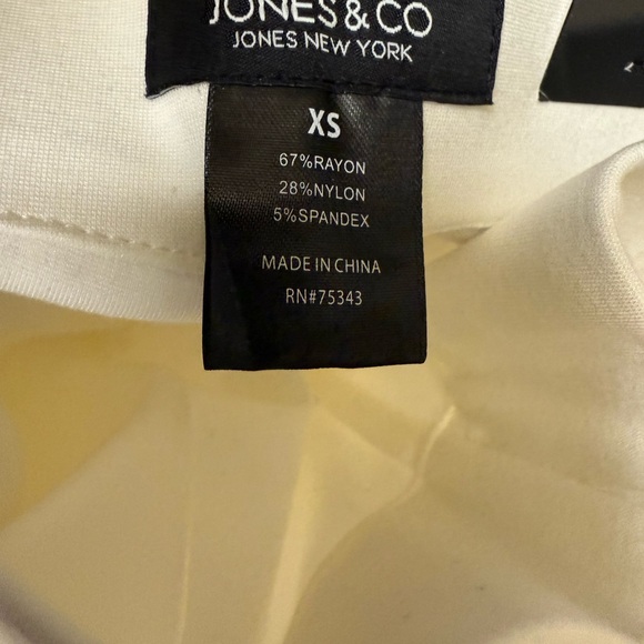 NWT❗️Jones & Co Jones New York White Crop Wide Leg High Rise Pants- Size:XS - Picture 8 of 8